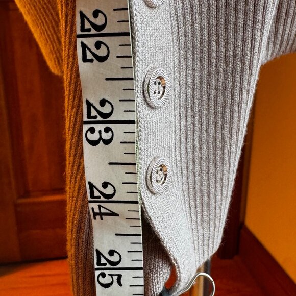 Joseph A Tan Turtleneck Top/Button Accent Sleeve, L, EUC - Picture 9 of 13